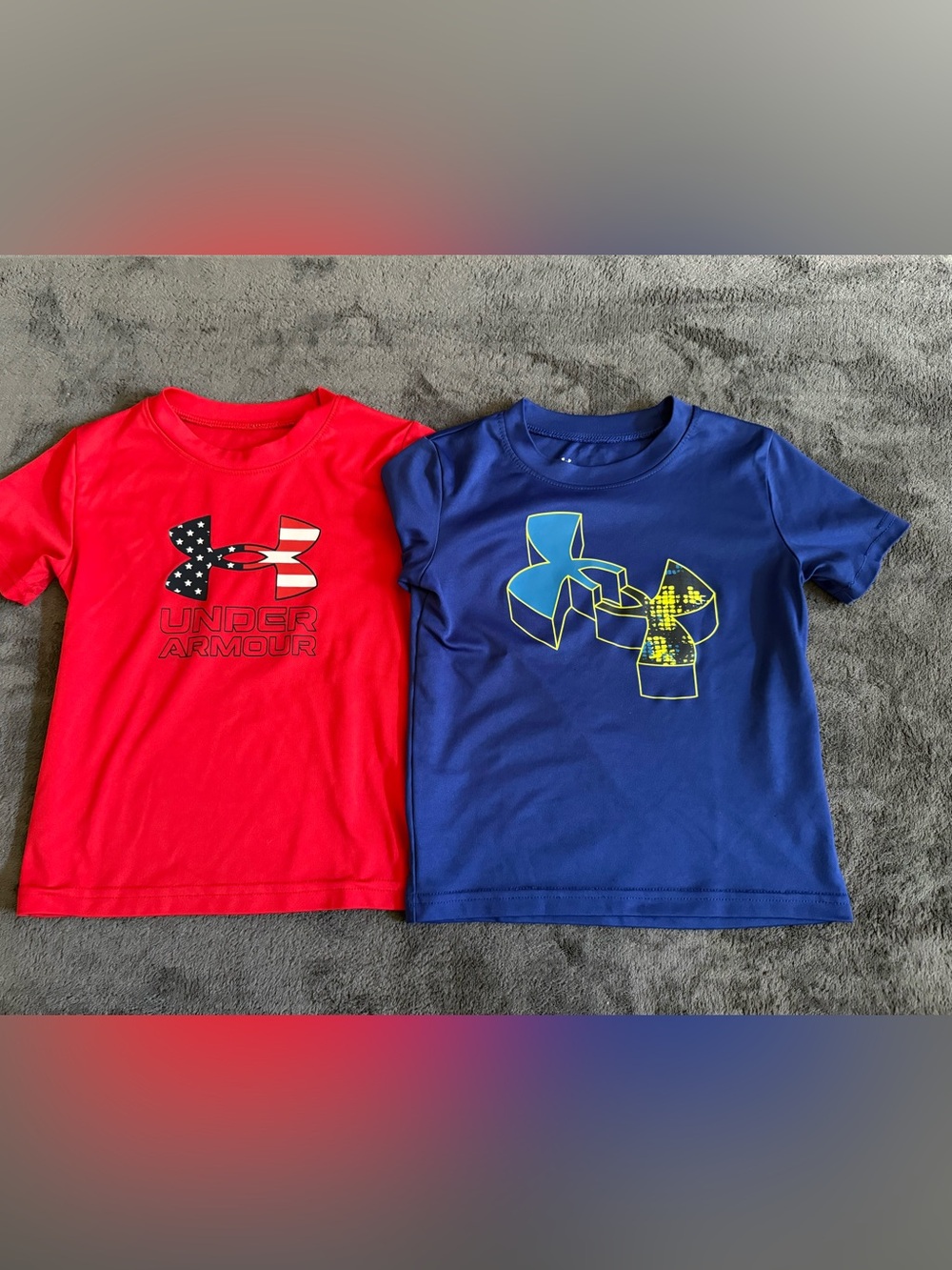 Under Armour Kids Short Sleeve Graphic Tees - Red & Blue size 3T